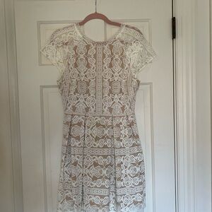 Francesca's Collections White Lace Mini Dress